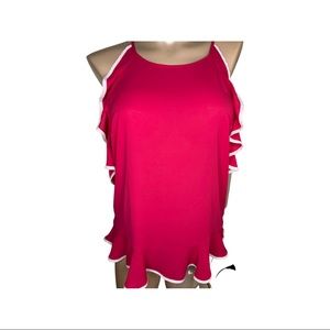 Society Girl Tops | Nwts Society Girl Summer Top | Color: Pink/White | Size: XL